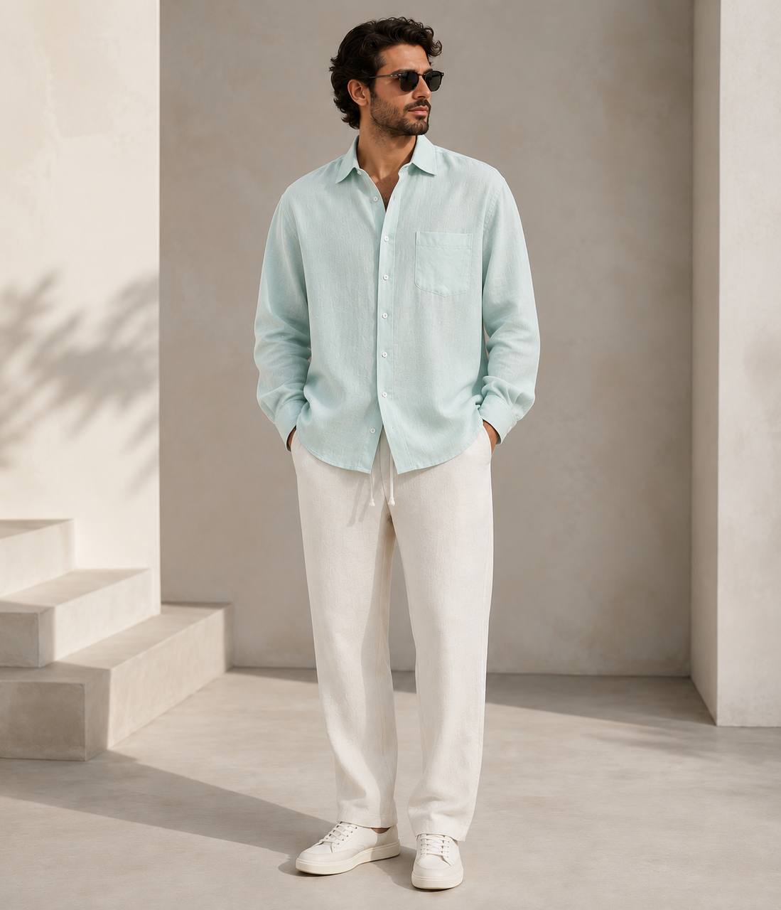 Classic Oversized Linen Shirt – Tiffany