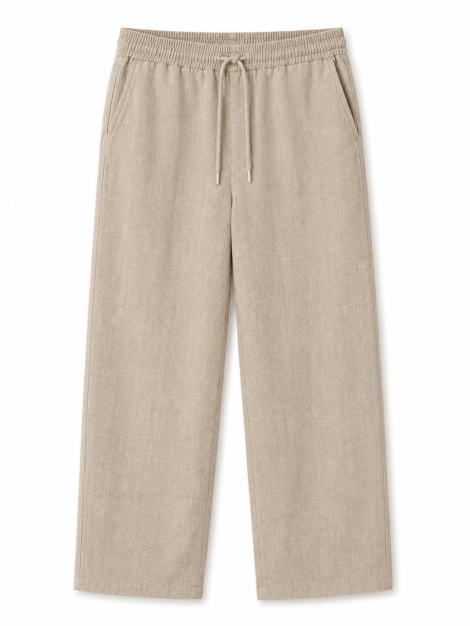 Classic Oversized Linen Set – Dark Beige