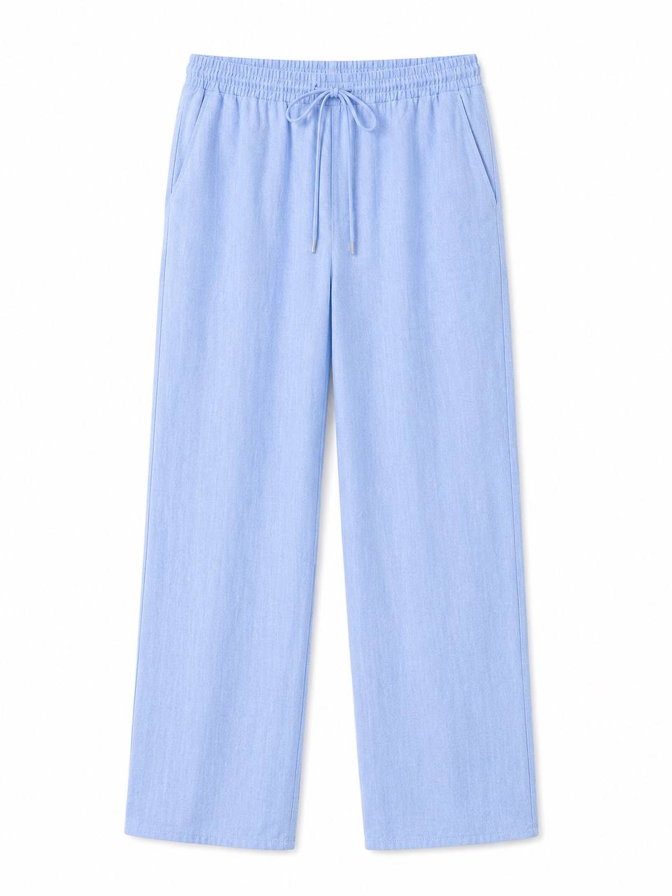 Classic Oversized Linen Set – Blue