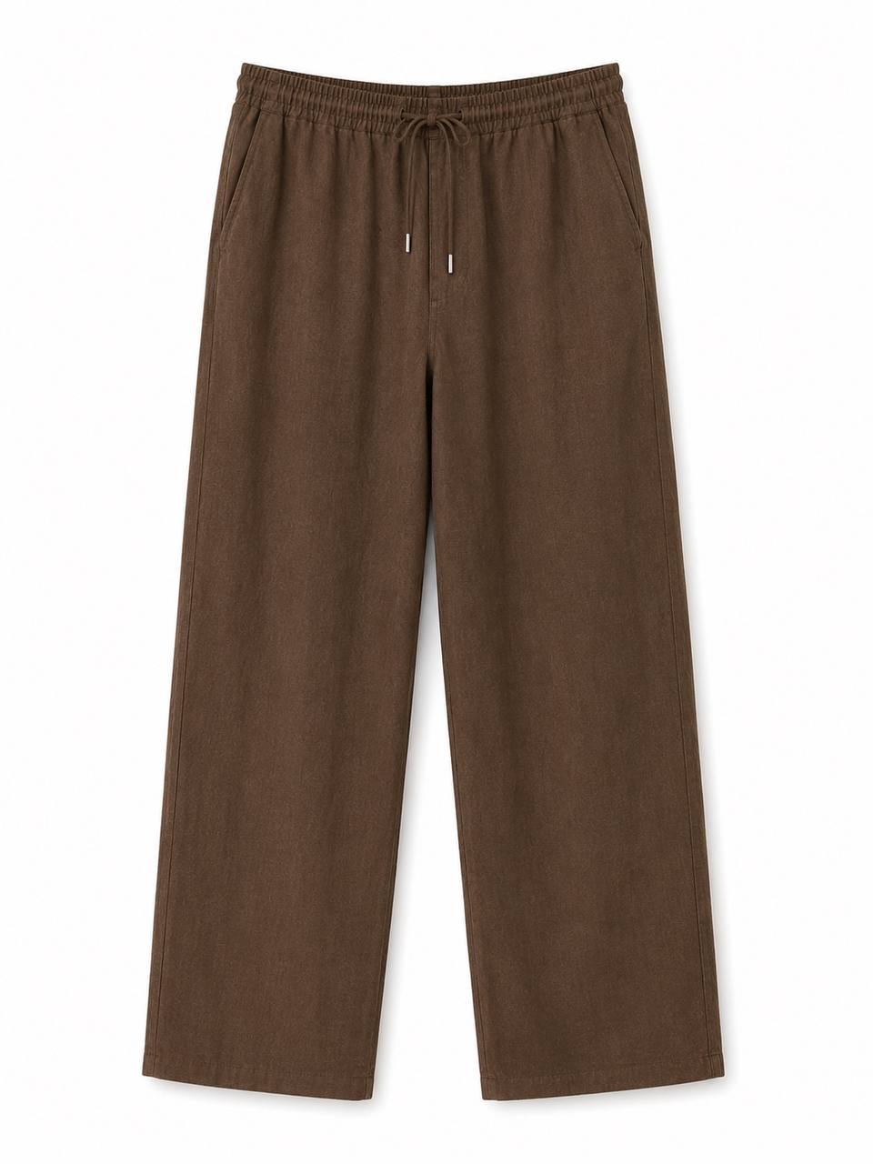 Classic Oversized Linen Set – Brown