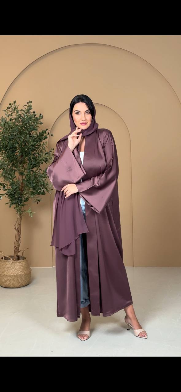 Mauve Silk Abaya