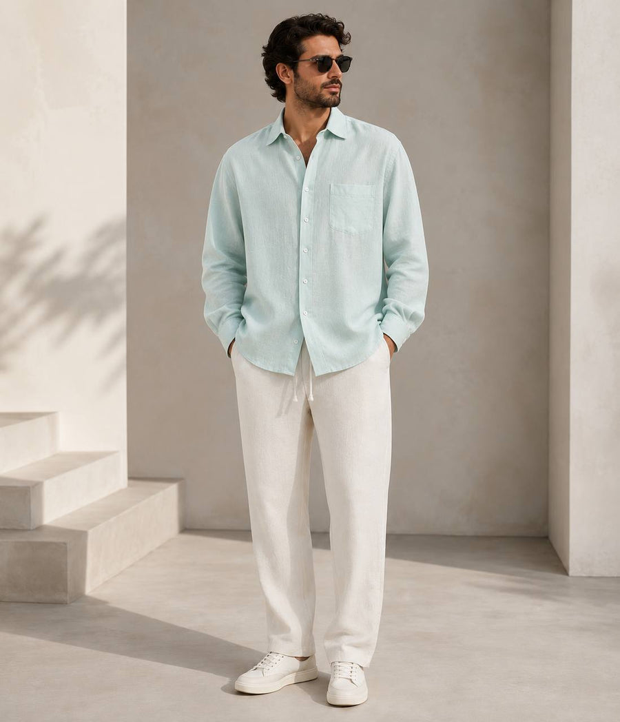 Classic Oversized Linen Shirt – Tiffany