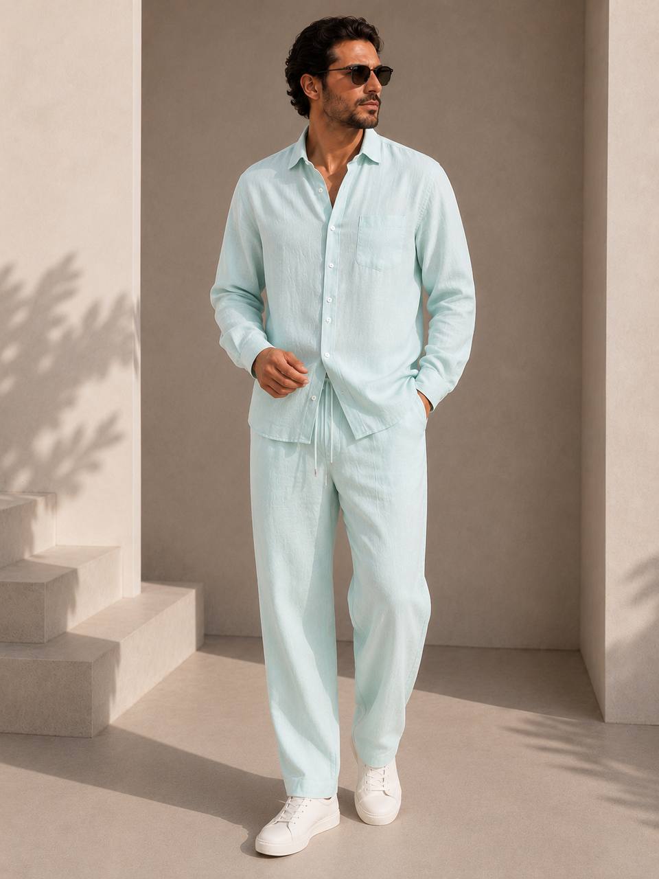 Classic Oversized Linen Shirt – Tiffany