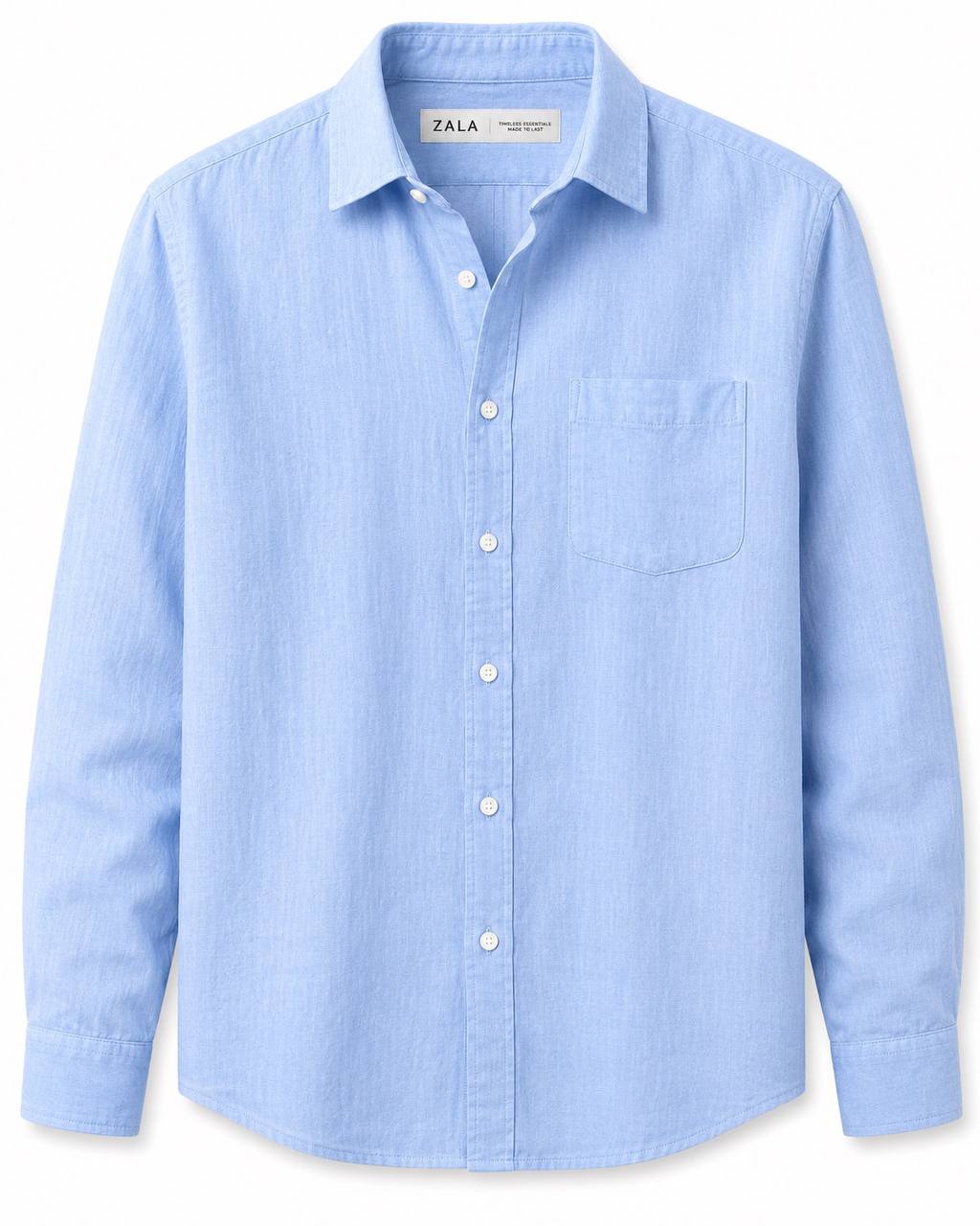 Classic Oversized Linen Set – Blue
